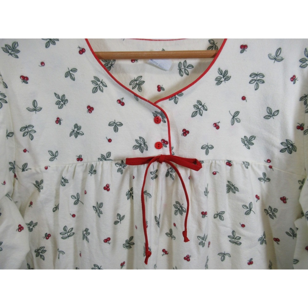 Vintage Carole Flannel Nightgown Plus Size 2X Berry Print Grandma - Picture 3 of 7